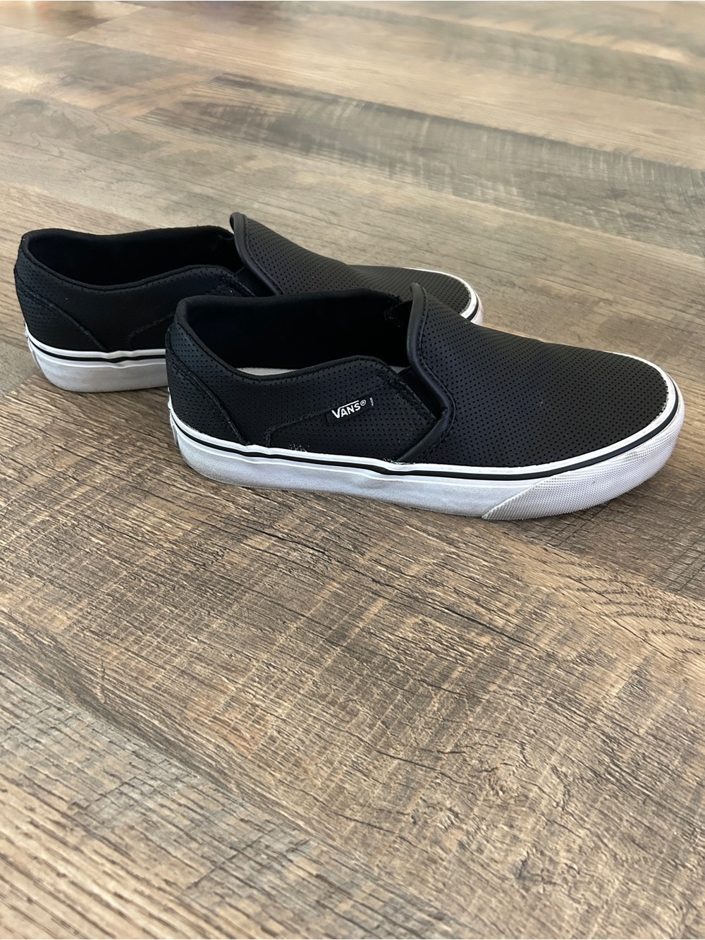 Women’s Perforated Leather Slip-On Vans - Picture 3 of 9